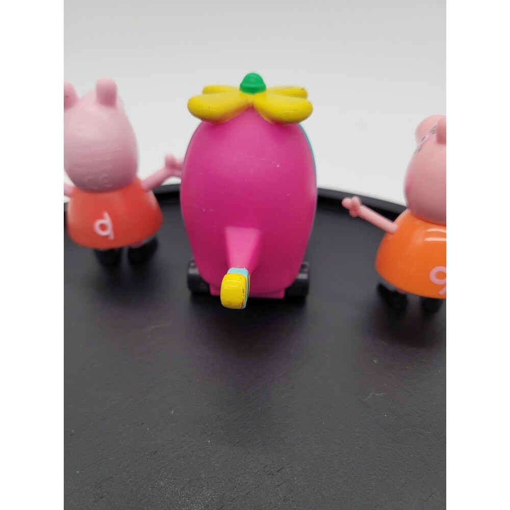 Lot Of 3 Peppa Pig Jazwares Pink Helicopter Rubber Plastic Action Figure 3" - Picture 13 of 14